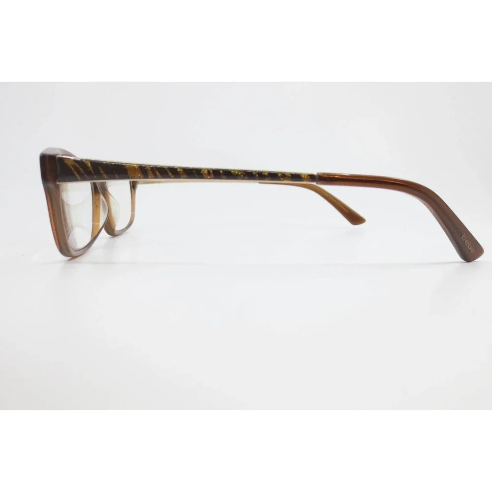 Bebe Shine BB5122 Topaz Brown Rectangular Eyeglass Frames 53-16-135 Womens
